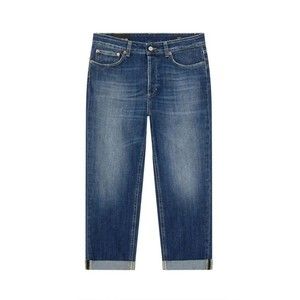 Dondup Relaxed Fit Blue Trousers With Tapered Leg And Rolled Cuffs - NWT